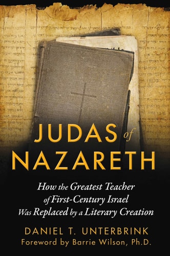 Book cover of 'Judas of Nazareth' with a cross and text on a textured background