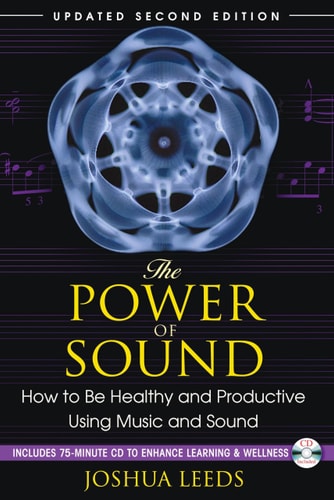 Book cover of 'The Power of Sound' by Joshua Leeds with a blue geometric design on a dark background.