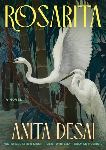 Book cover of 'Rosarita' featuring an illustration of a white bird, possibly a heron, in a natural setting with greenery and water.