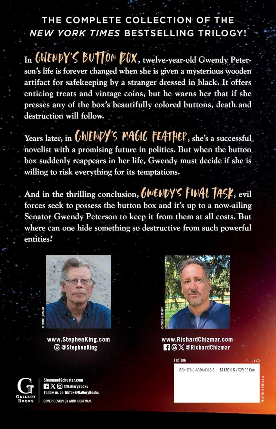 The Gwendy Trilogy (Bind-Up): Gwendy's Button Box, Gwendy's Magic Feather, Gwendy's Final Task (Gwendy's Button Box Trilogy) by Stephen King & Richard Chizmar