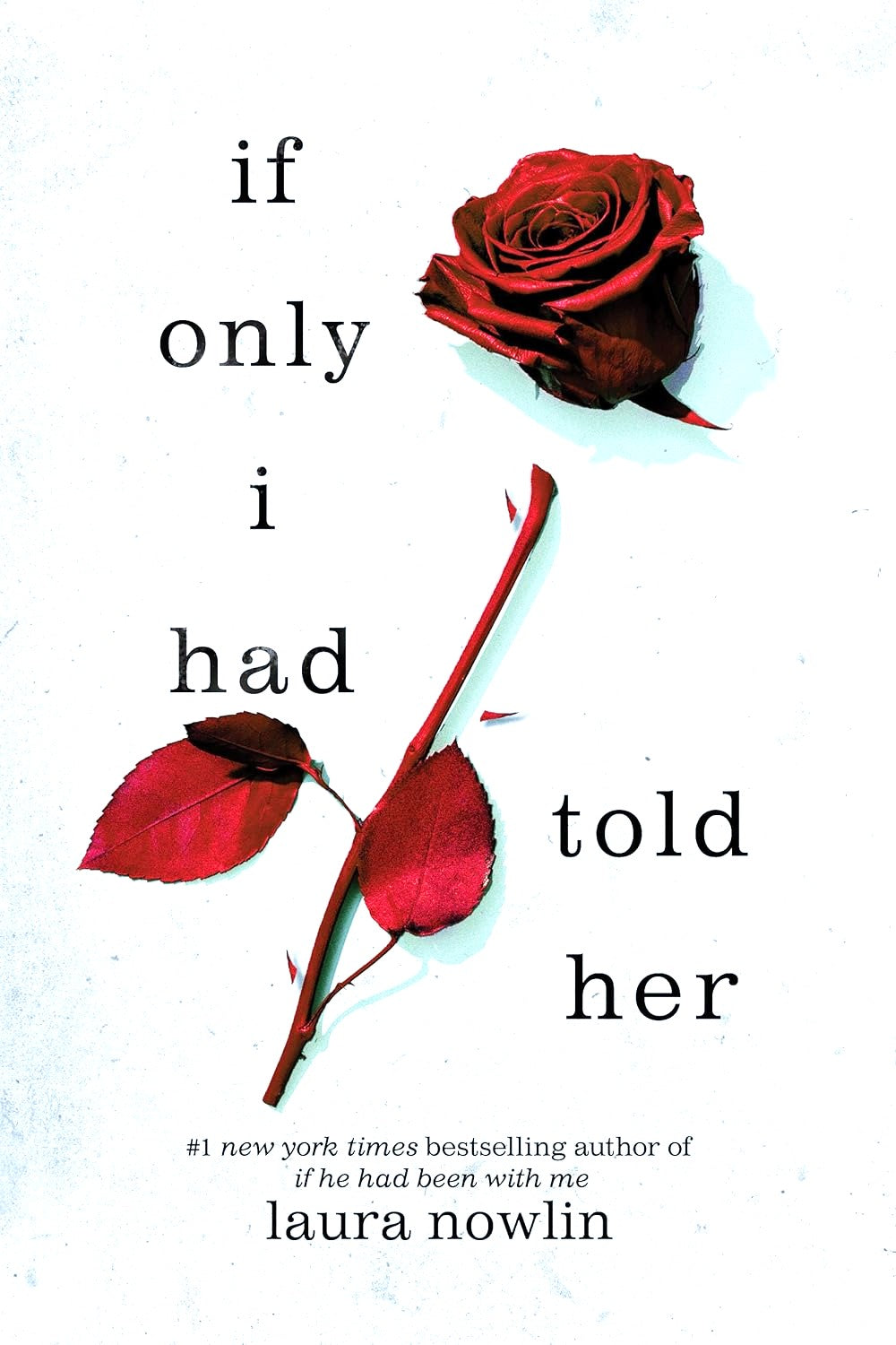 Book cover of 'if only i had told her' with a red rose on a light background