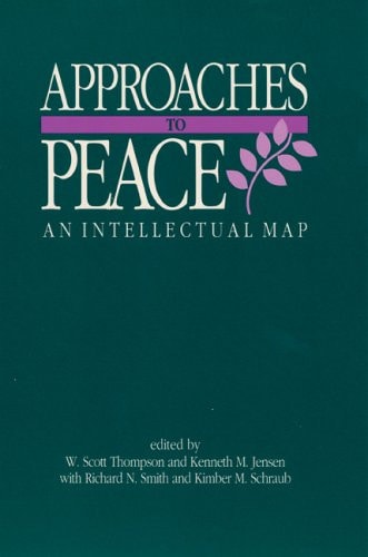 Book cover of 'Approaches to Peace: An Intellectual Map' with a green background and white text.