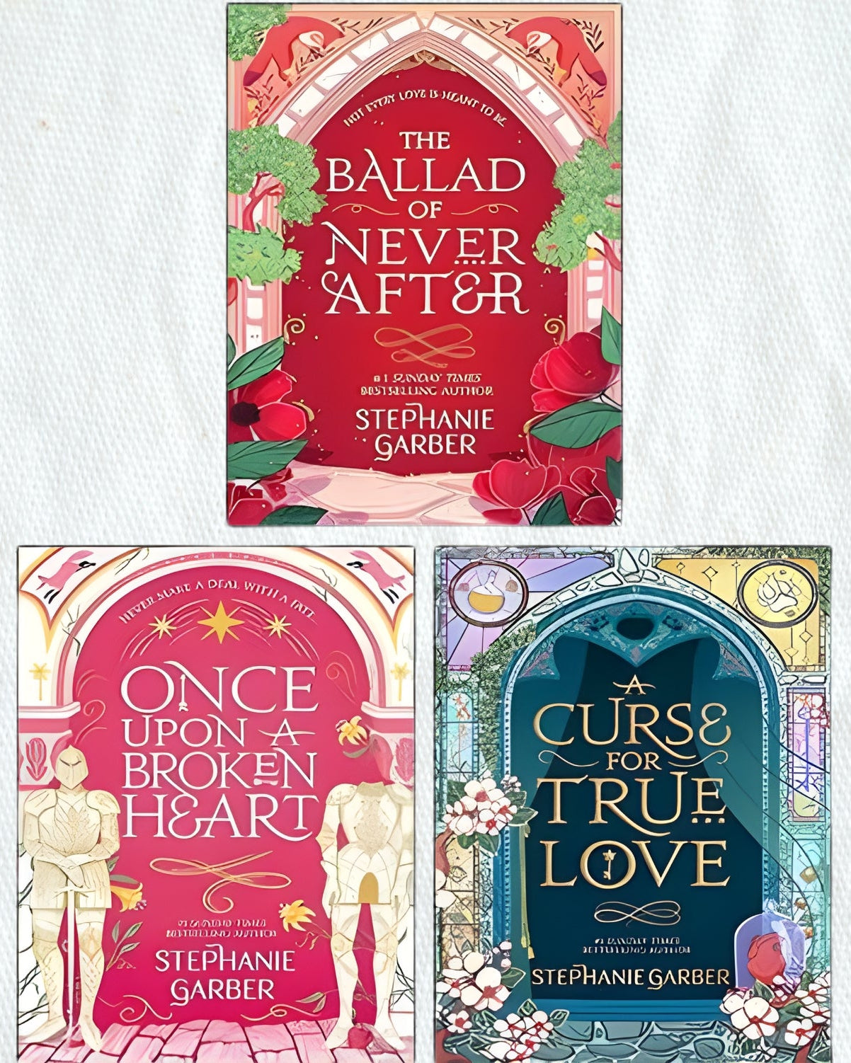 Three book covers by Stephanie Garber on a white background