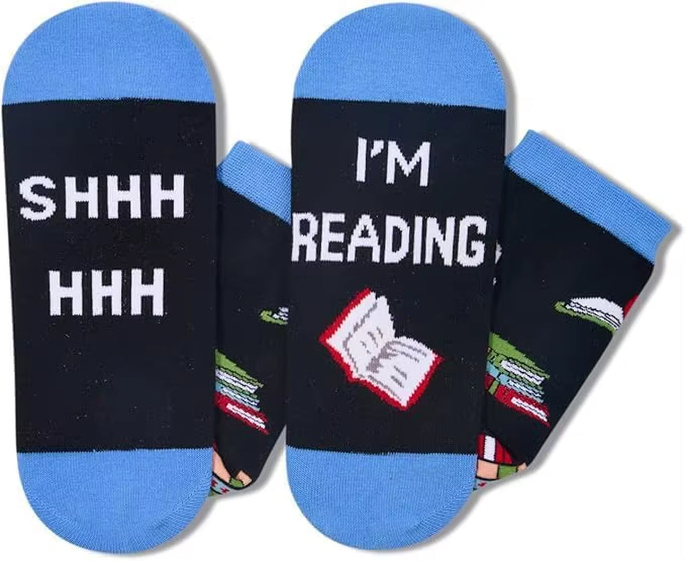 Book Socks for Book Lovers – SHHH I'm Reading Cozy Literary Socks