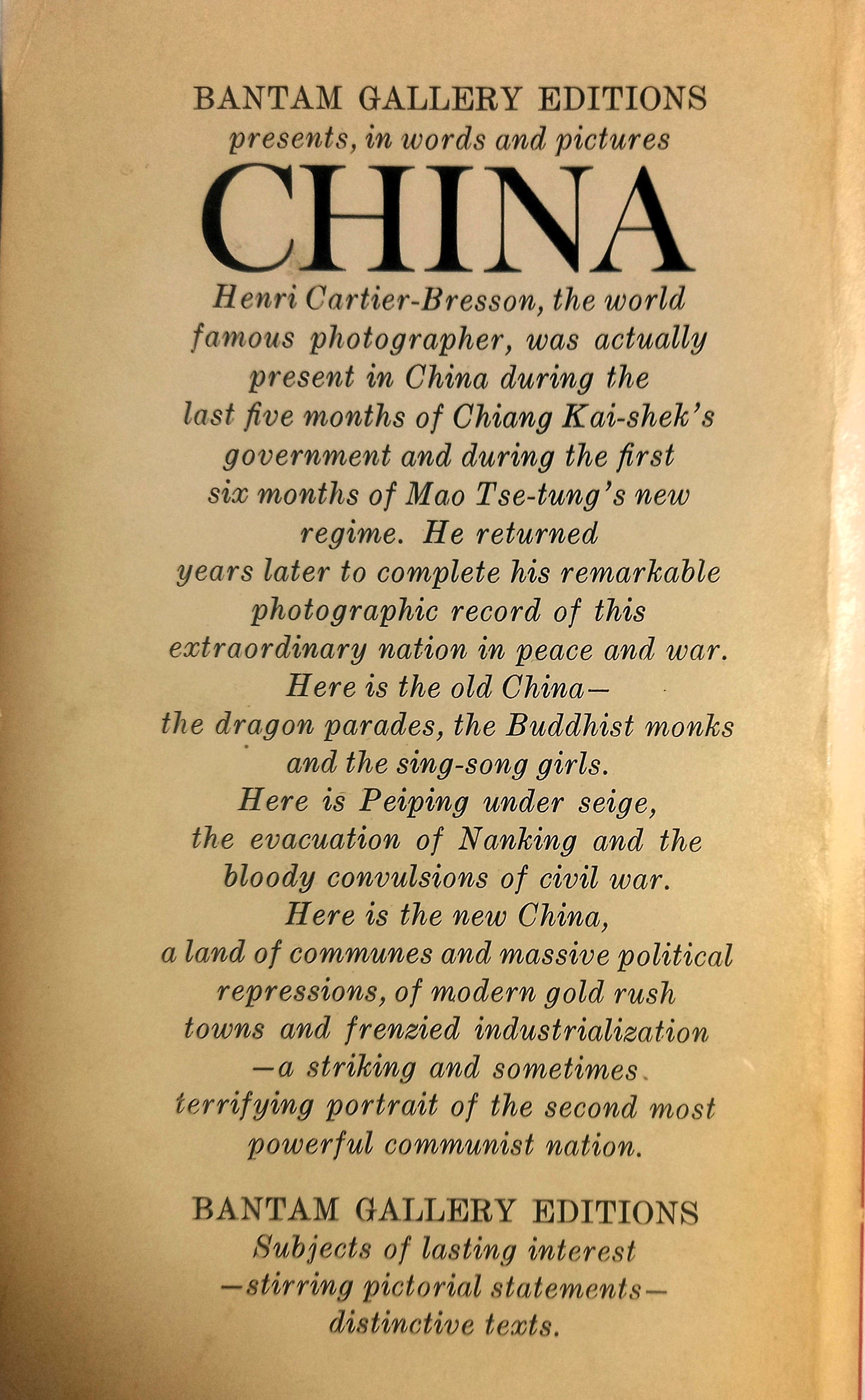 China: As Photographed by Henri Cartier-Bresson