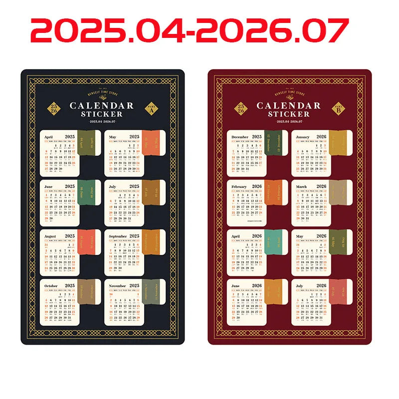 Calendar 2025-2026 Stylish Sticker Planner Index Tabs