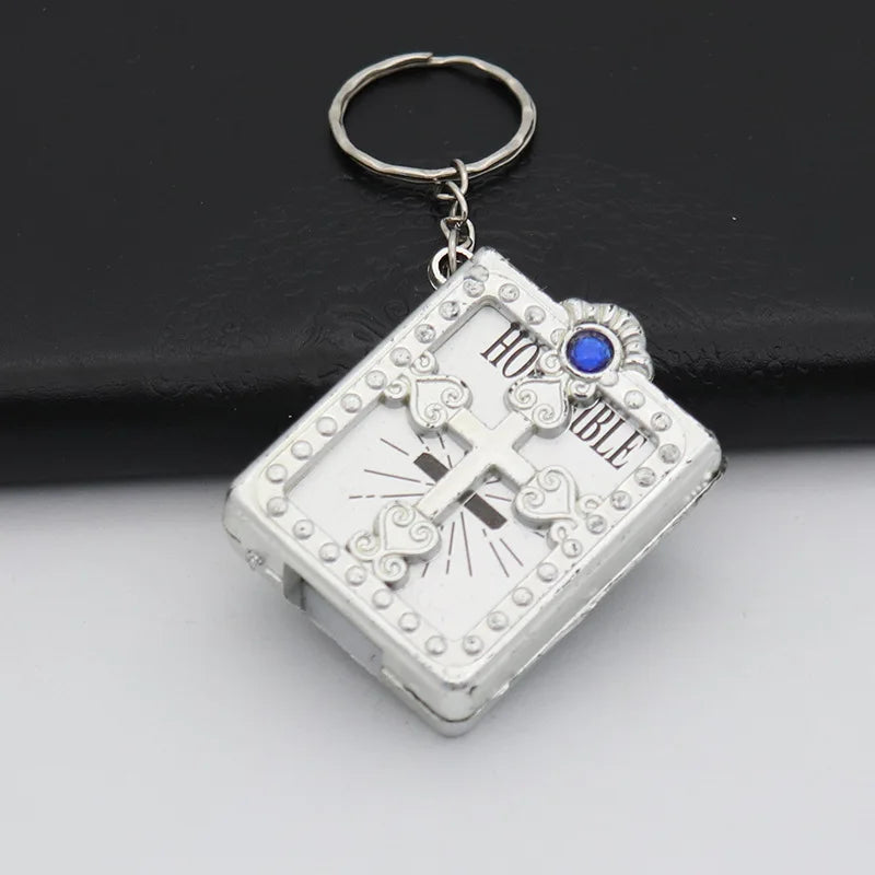 Glamorous Gilded Gospel: Mini Decorative Holy Bible Keychain