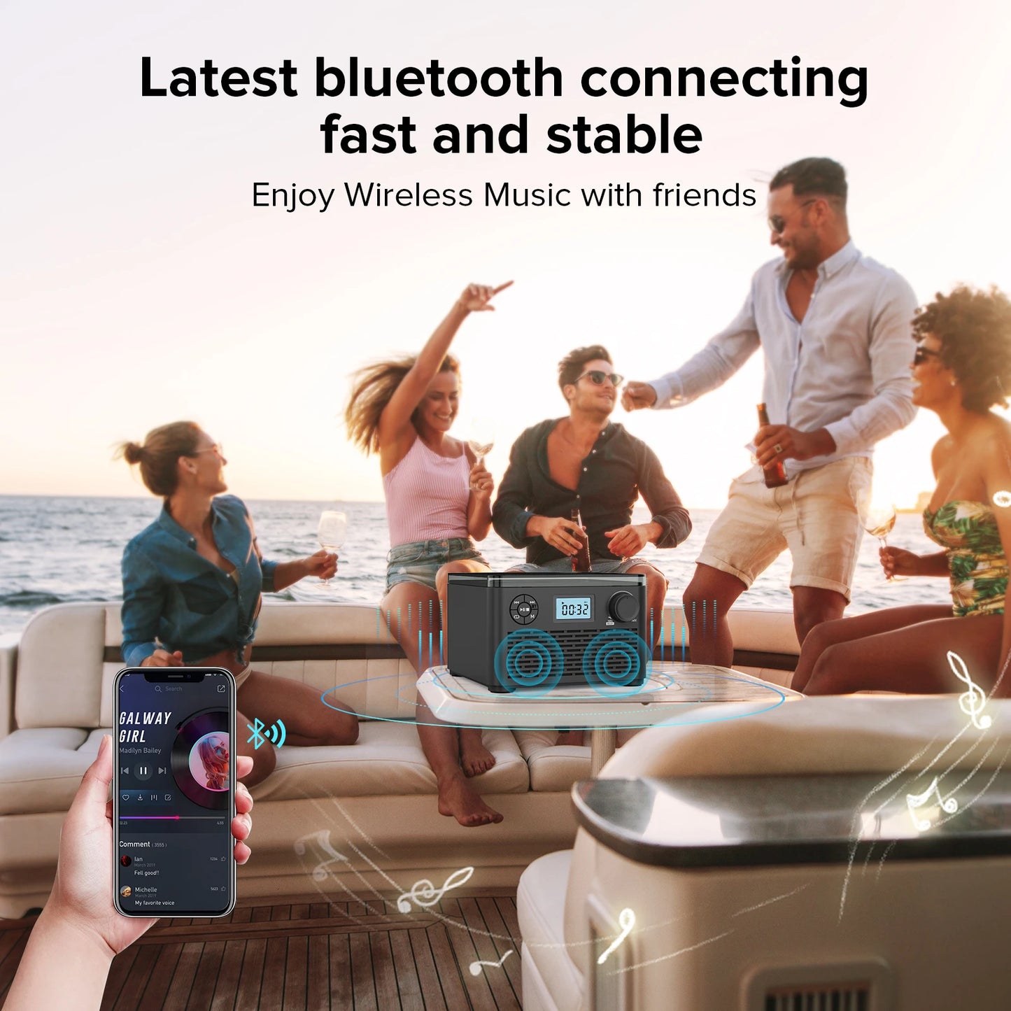 Bluetooth Boombox CD/USB/FM Radio/MP3+ HQ Home & Portable Mega Player