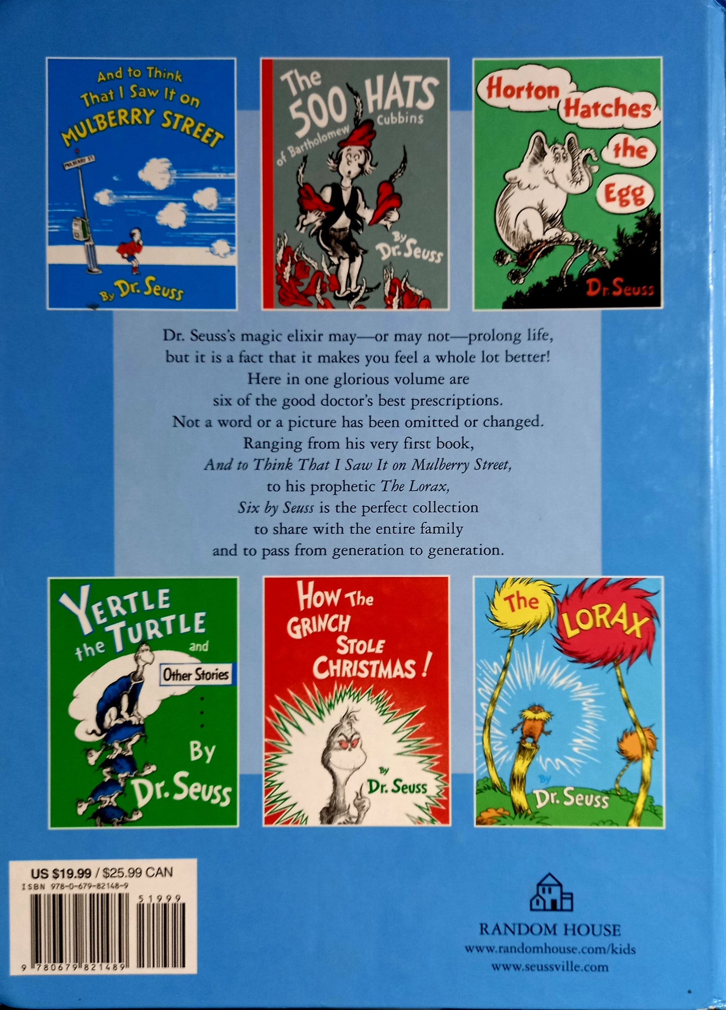 Six By Seuss: A Treasury of Dr. Seuss Classics by Dr. Seuss