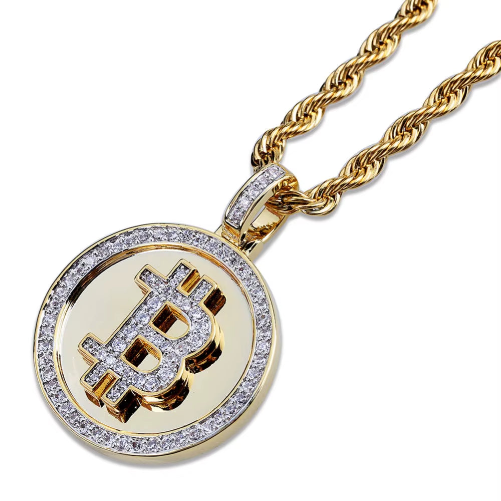 Bust-Down Bitcoin Big-B Piece & Chain | Blockchain Bust-Down