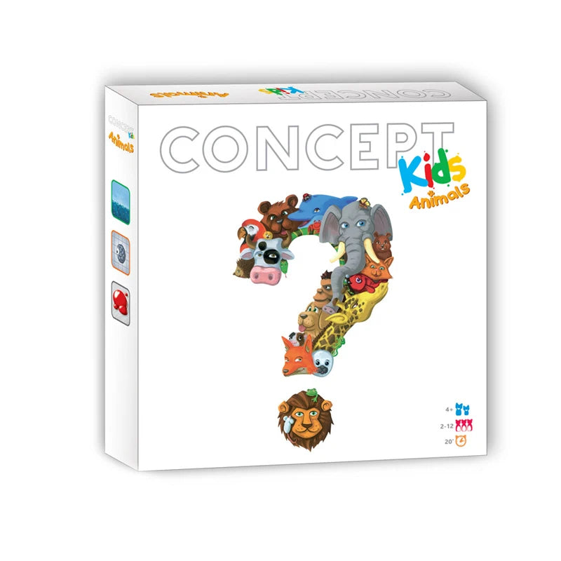 Board game box for 'Concept Kids Animals' on a white background