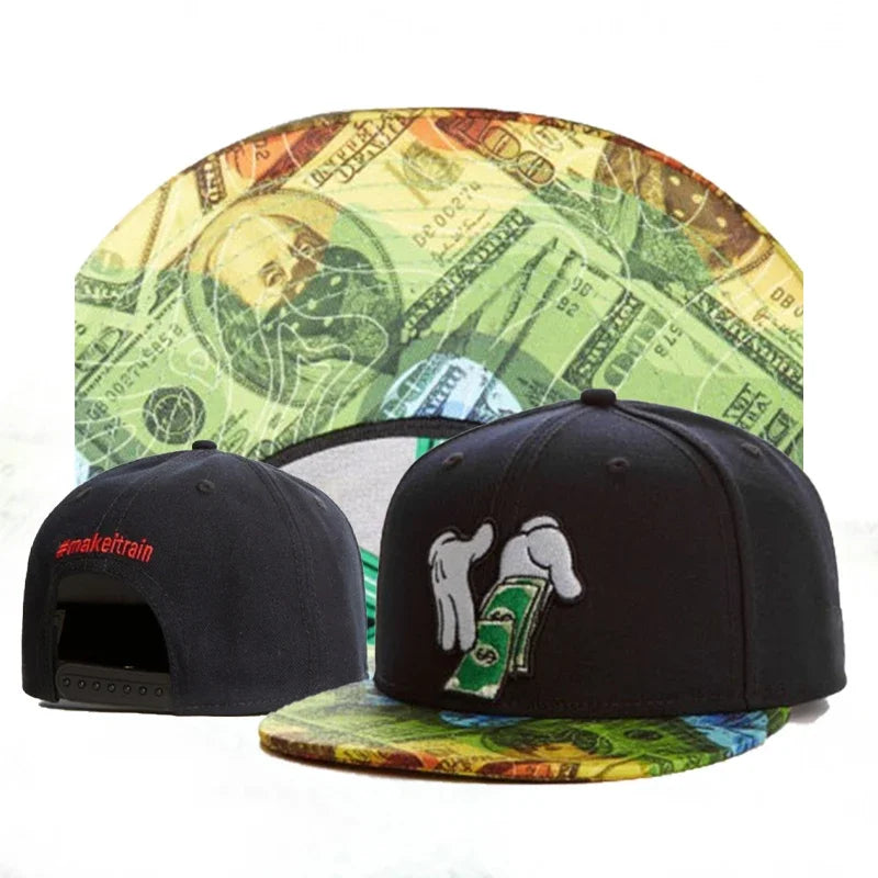 Designer Hood Hats Snapback Collection – Embroidered Streetwear Caps with Printed Brims