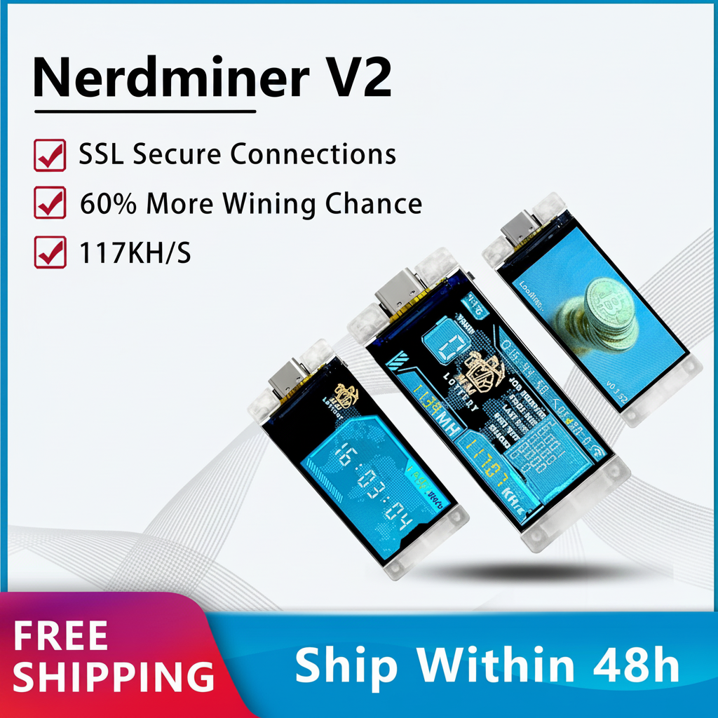 Bundle featuring two Heltec Vision Master T-190 Bitcoin blockchain personal Solo Desktop Nerdminers cryptocurrency mining equipment