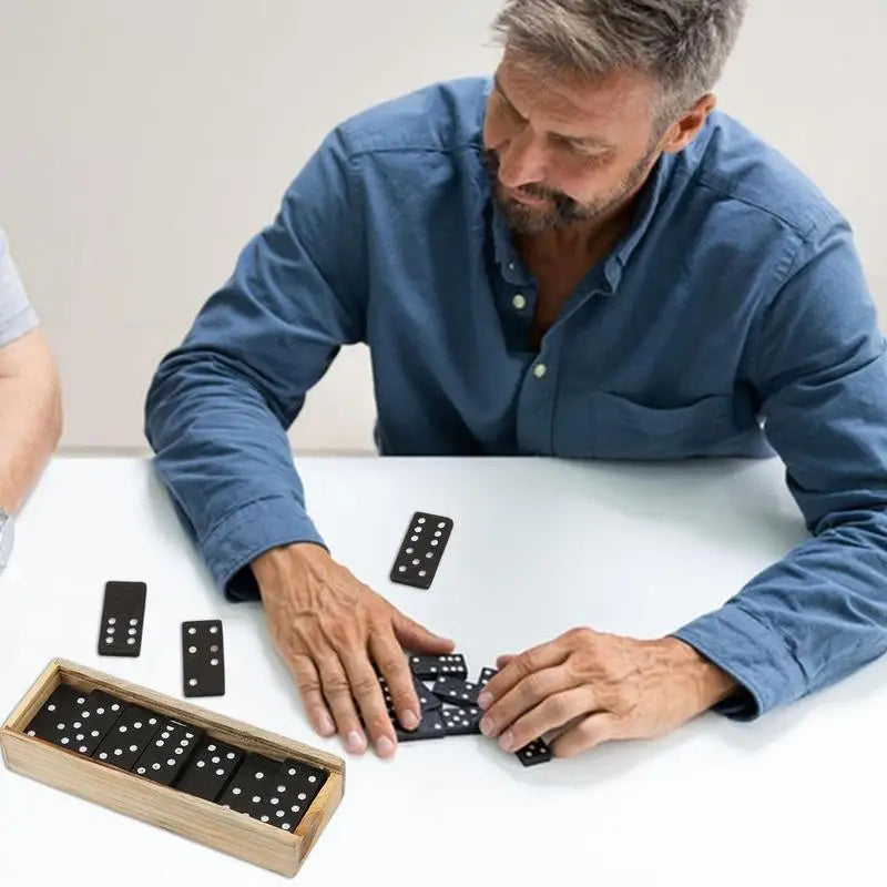 Man playing domino game.