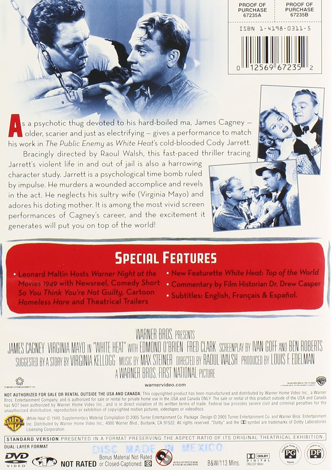 White Heat Starring DVD Starring James Cagney & Virginia Mayo || Film