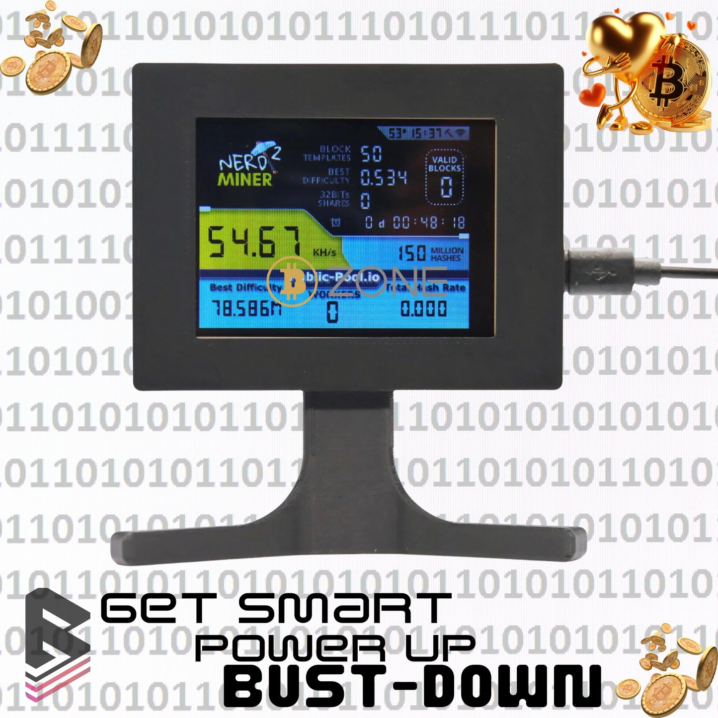 NerdMiner BTC Solo Mining Smart TV | Micro Bitcoin Miner