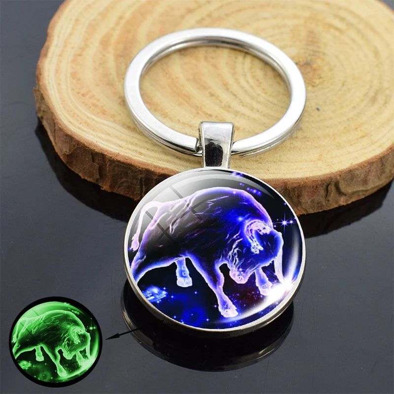 Glow-in-the-Dark Zodiac Sign Keychain
