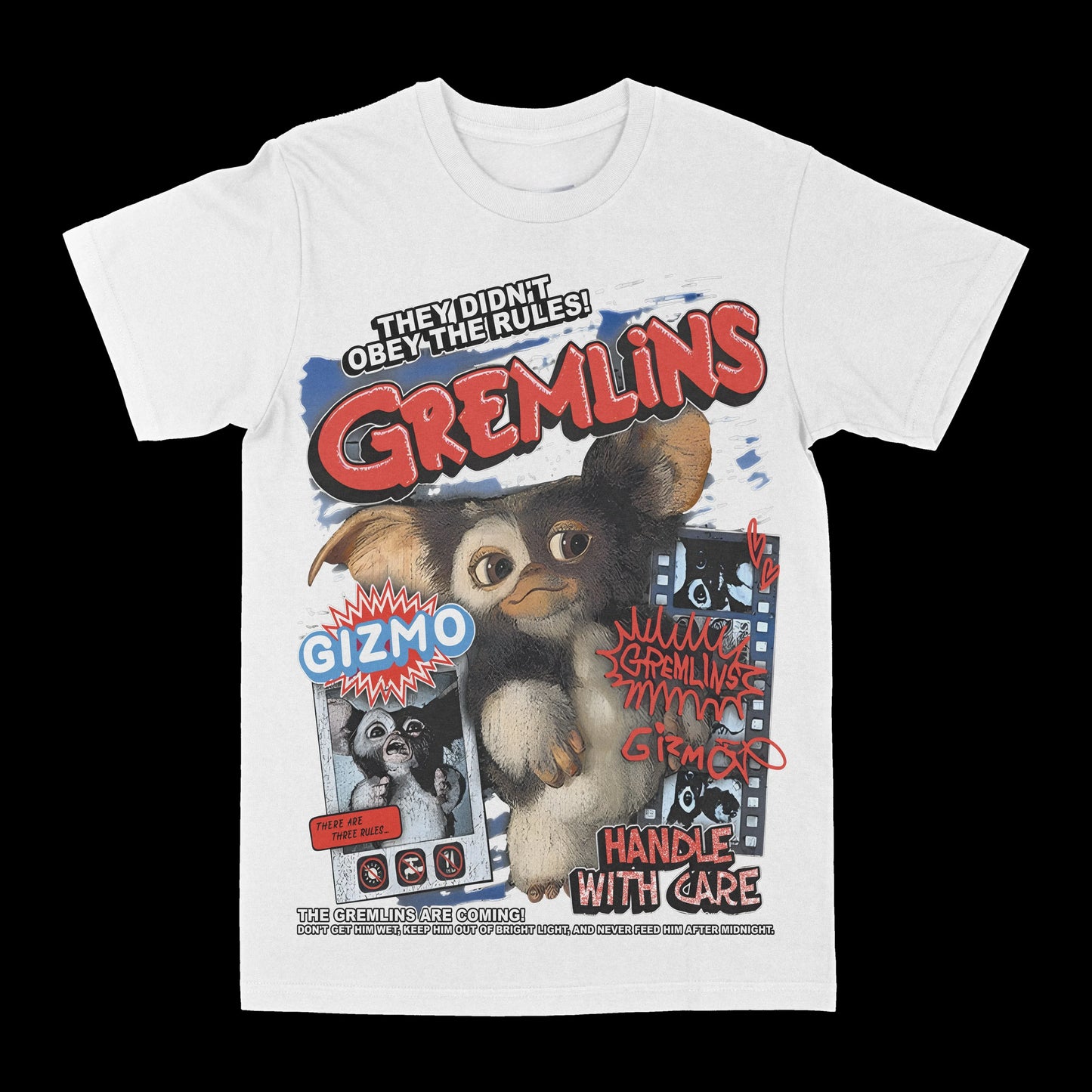 Gremlins Graphic T-Shirt – Gizmo “Handle With Care” Retro Tee