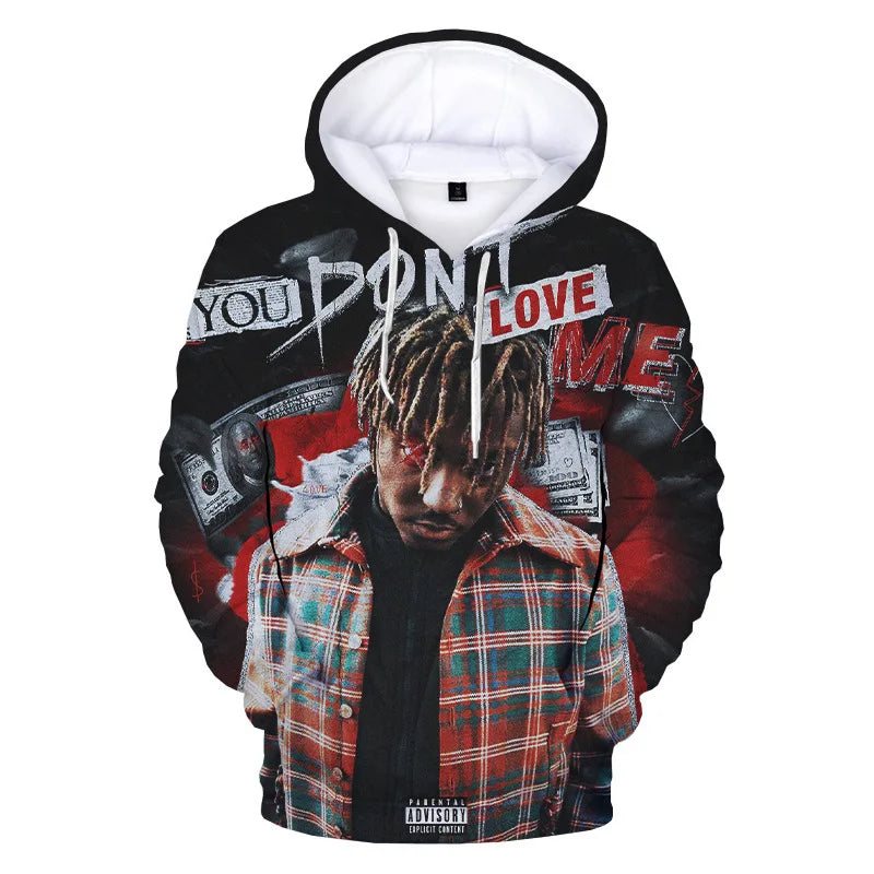 Official Juice WRLD 999 All-Over Print Hoodies | Legends Never Die Rap Tribute Merch