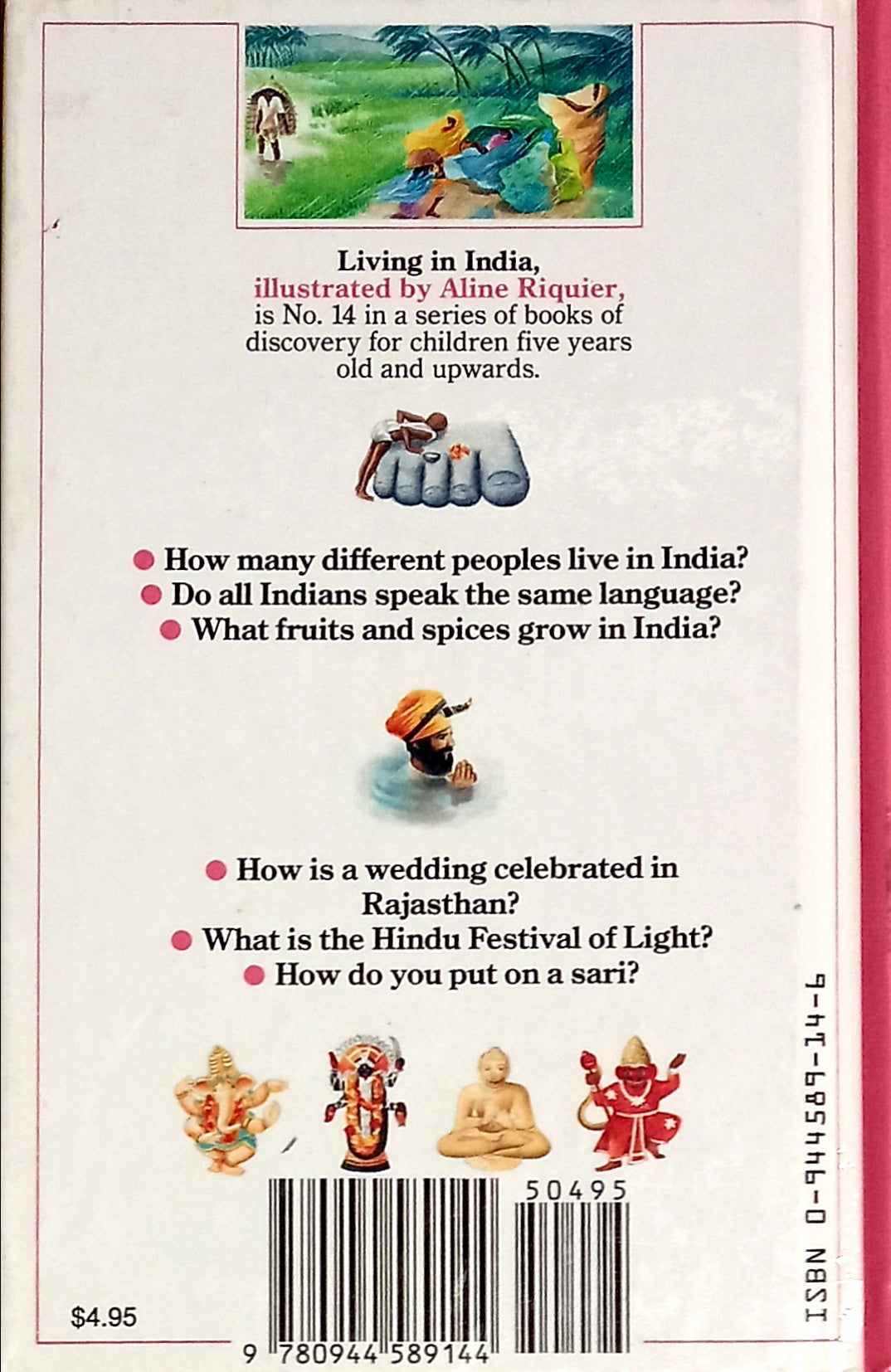 Back cover of Living in India: A Young Discovery Library Book by Anne Singh and Aline Riquier