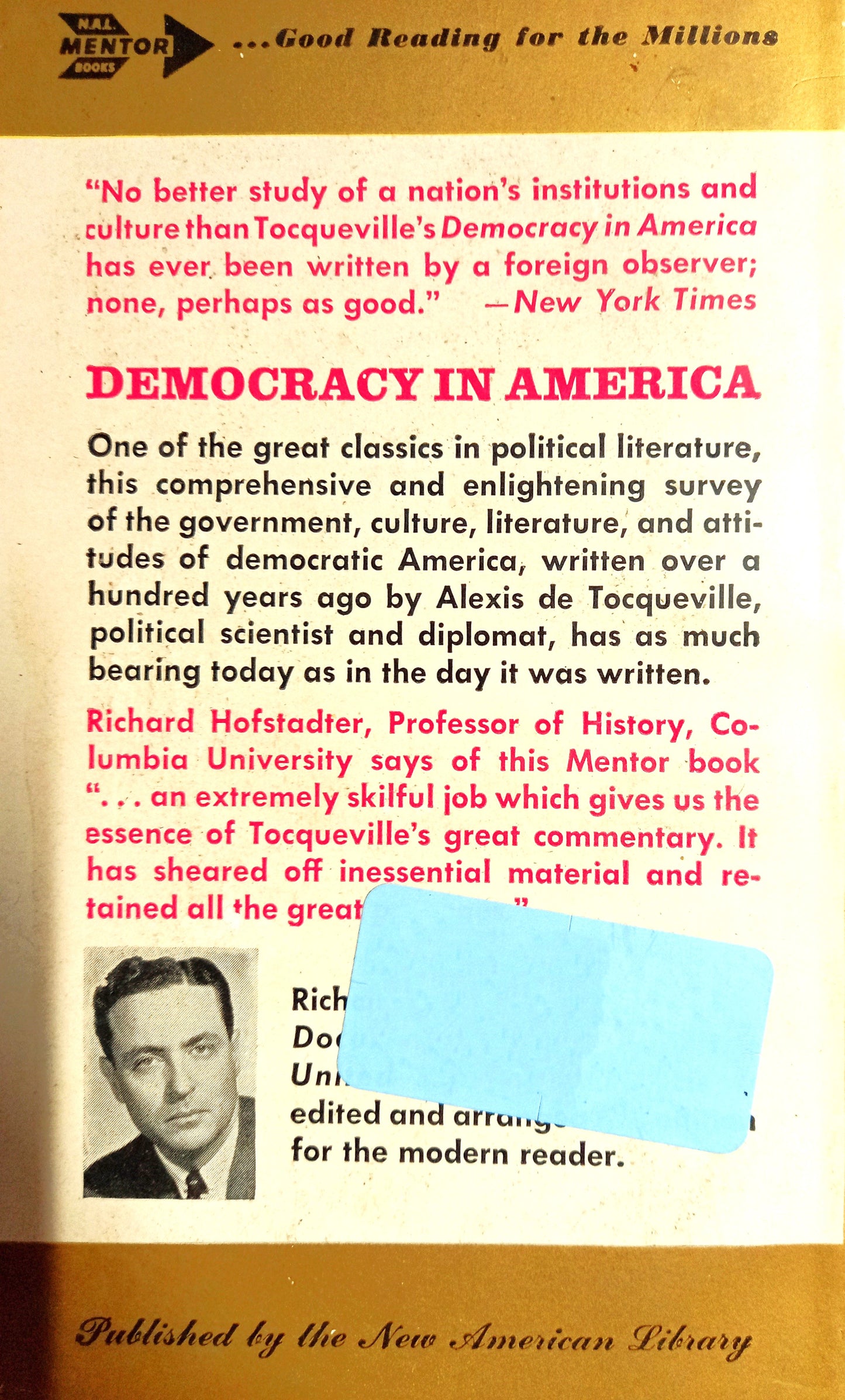 Democracy in America by Alexis de Tocqueville