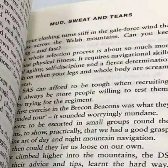 Page view from 'Mud, Sweat, and Tears: The Autobiography' by Bear Grylls.