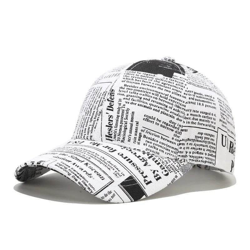 New Newspaper Baseball Cap | Adjust Slide Fit—Folded Bill