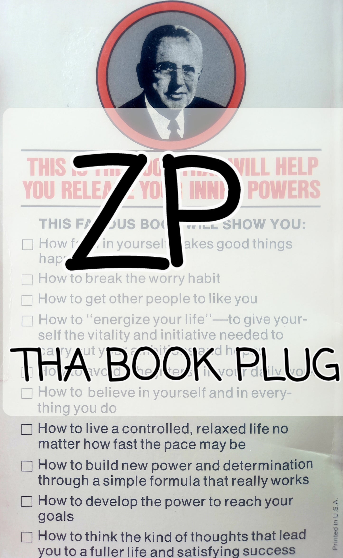 Back cover of Book The Power of Positive Thinking by Norman Vincent Peale