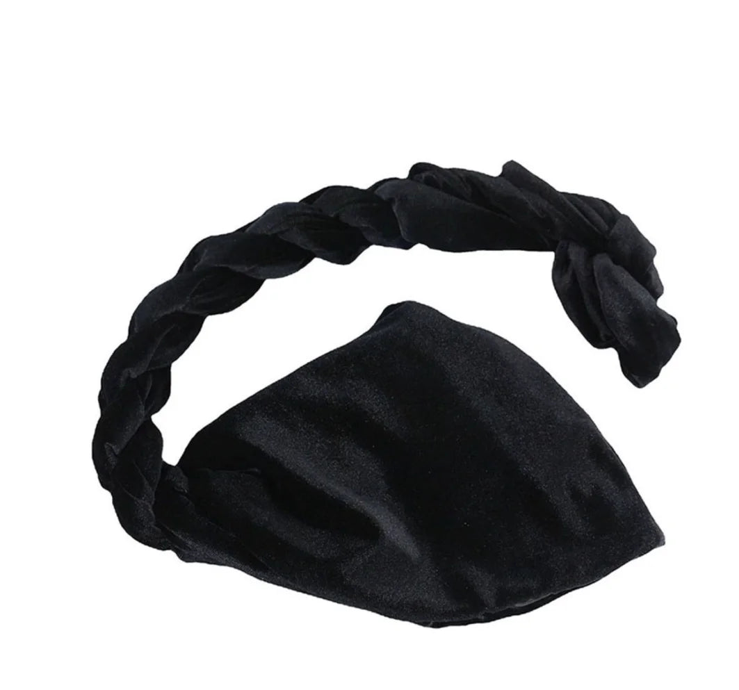 Satin Velvet Durag Turban Tail Head Wrap | OSFA