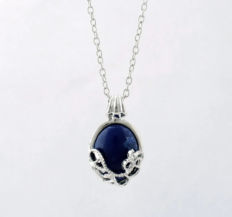 Vampire Diaries Katherine Necklace – Vintage Blue Stone Pendant Cosplay Jewelry
