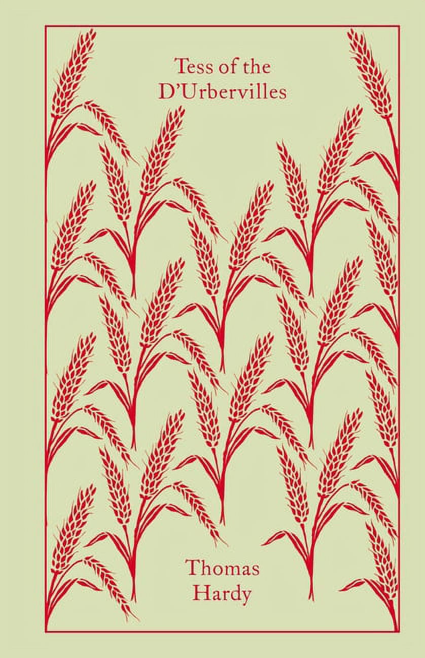 Cover of the book 'Tess of the D'Urbervilles' by Thomas Hardy, featuring a red design with stylized wheat.