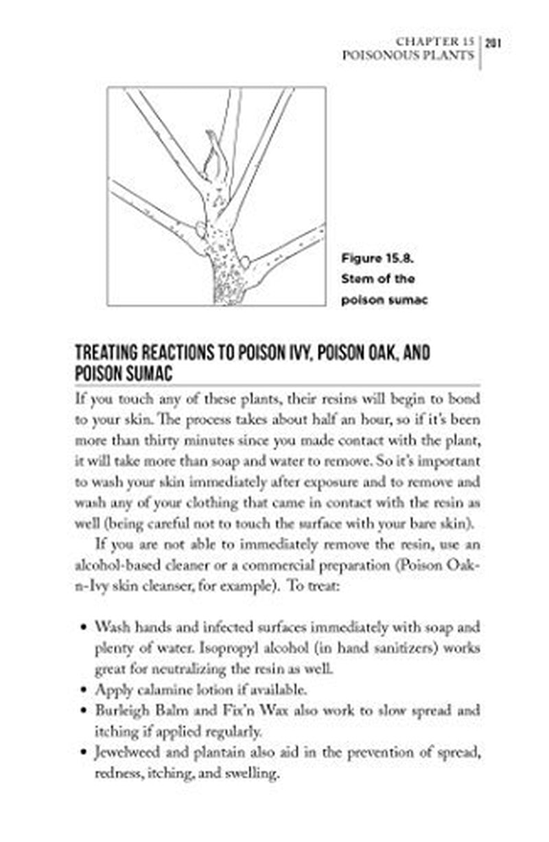 Page from the book 'Bushcraft First Aid: A Field Guide to Wilderness Emergency Care' showing survival instructions.