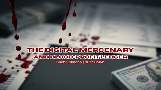 The Digital Mercenary and Blood-Profit Ledger by Sheba Simona