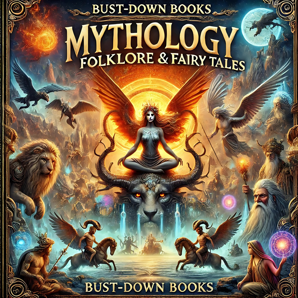 Cover Image: Mythology, Folklore & Fairy Tales book collection, featuring fantastical mythological figures from legendary folklore High-definition cover art for a book collection