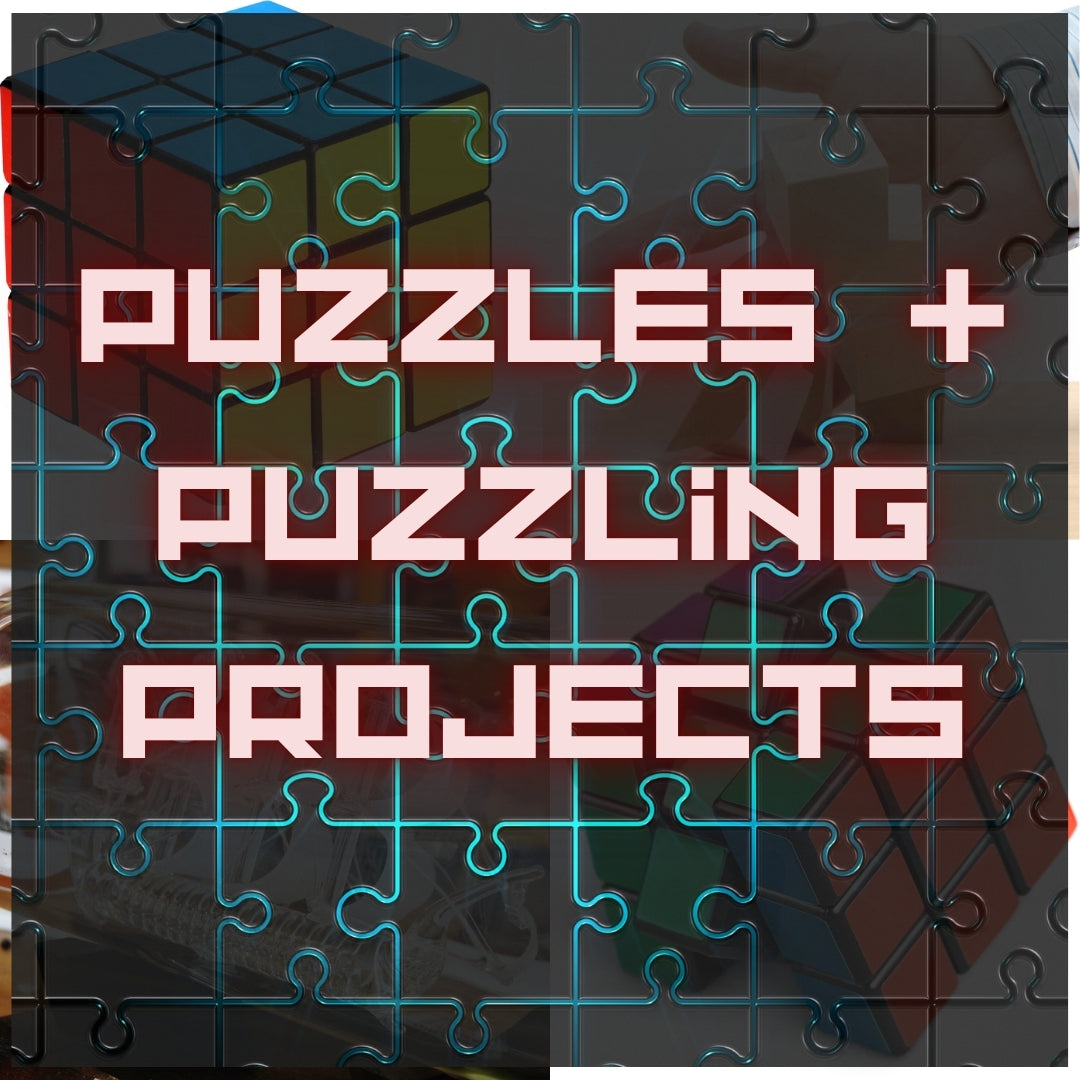 collage of various puzzles and puzzling projects