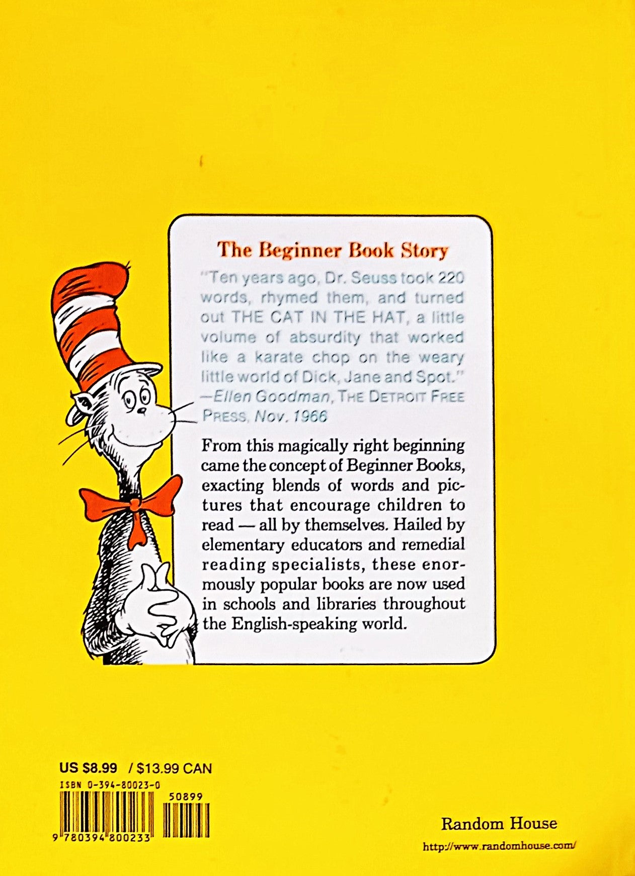 Back cover of A Fish Out of Water by Helen Palmer & P.D. Eastman