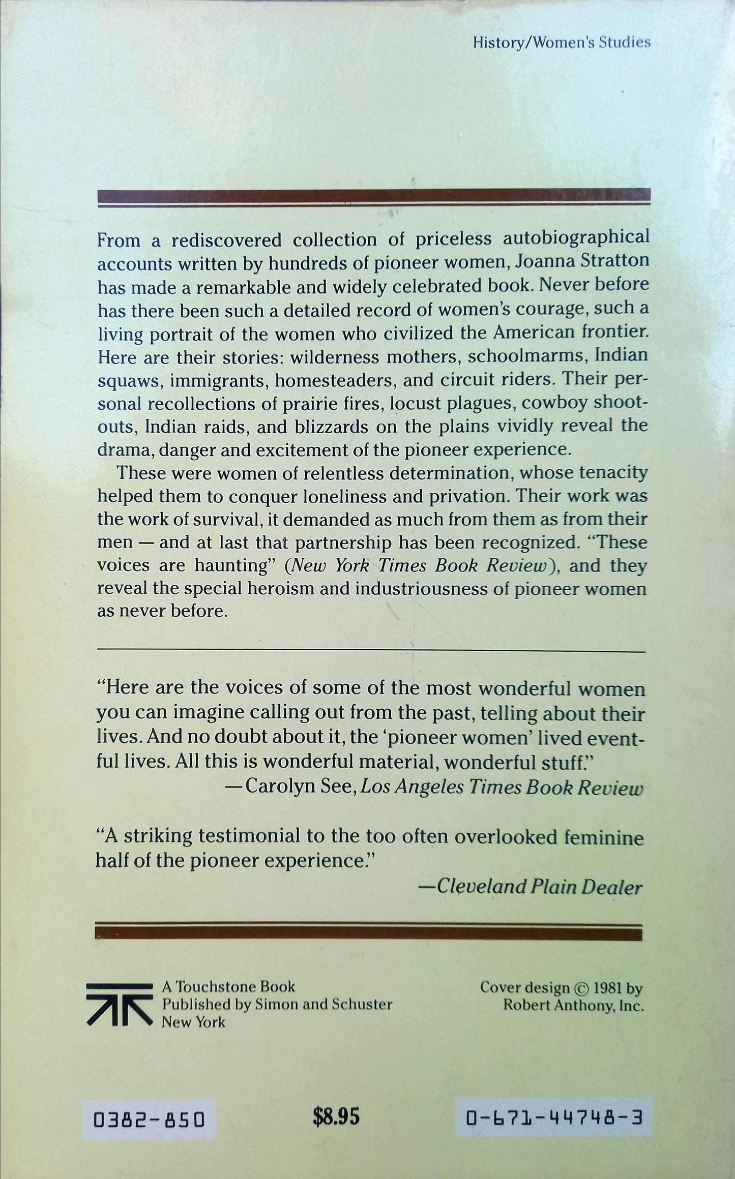 Pioneer Women by Joanna Stratton