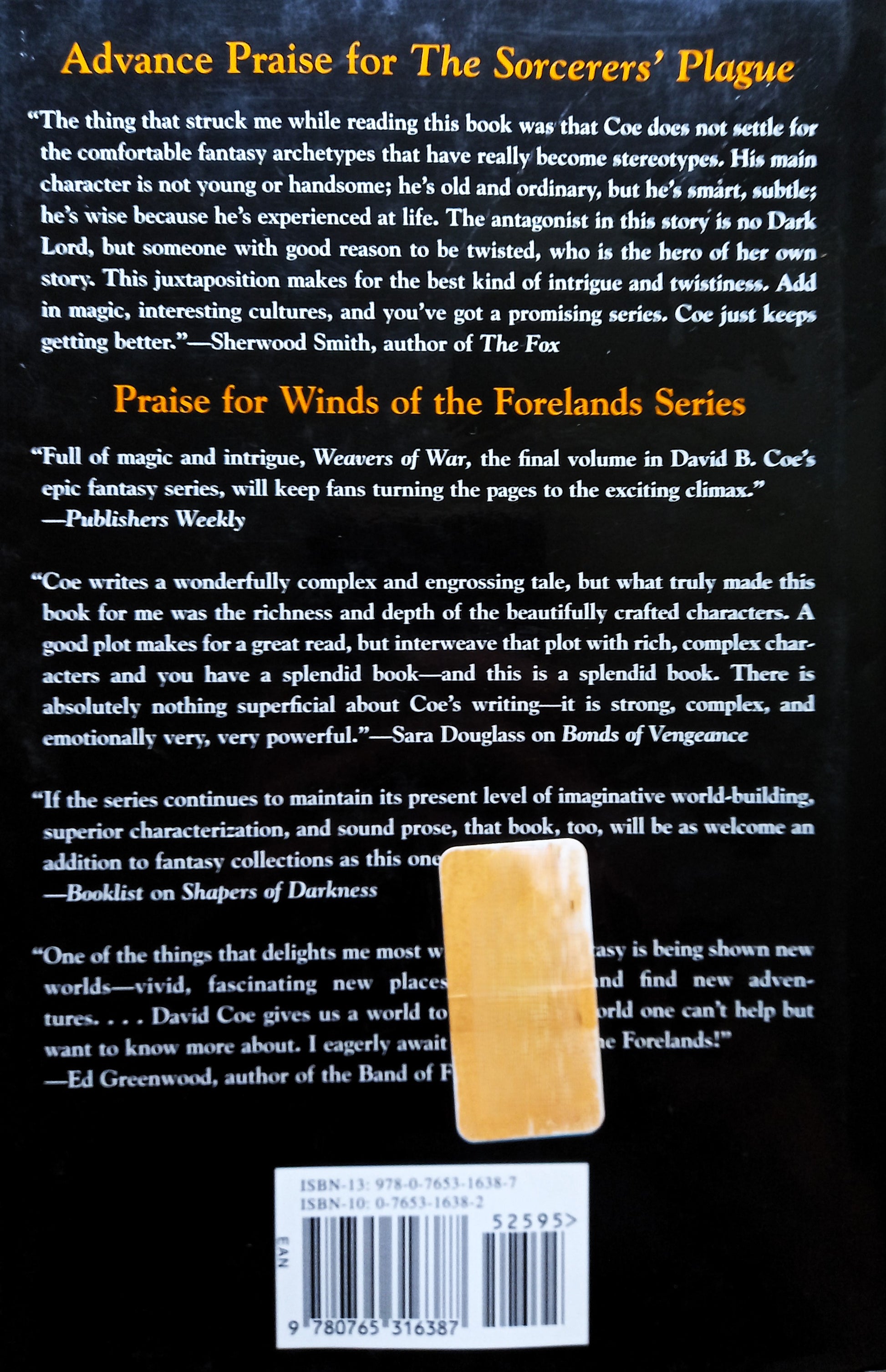 The Sorcerers' Plague: Book One of Blood of the Southlands by David B. Coe