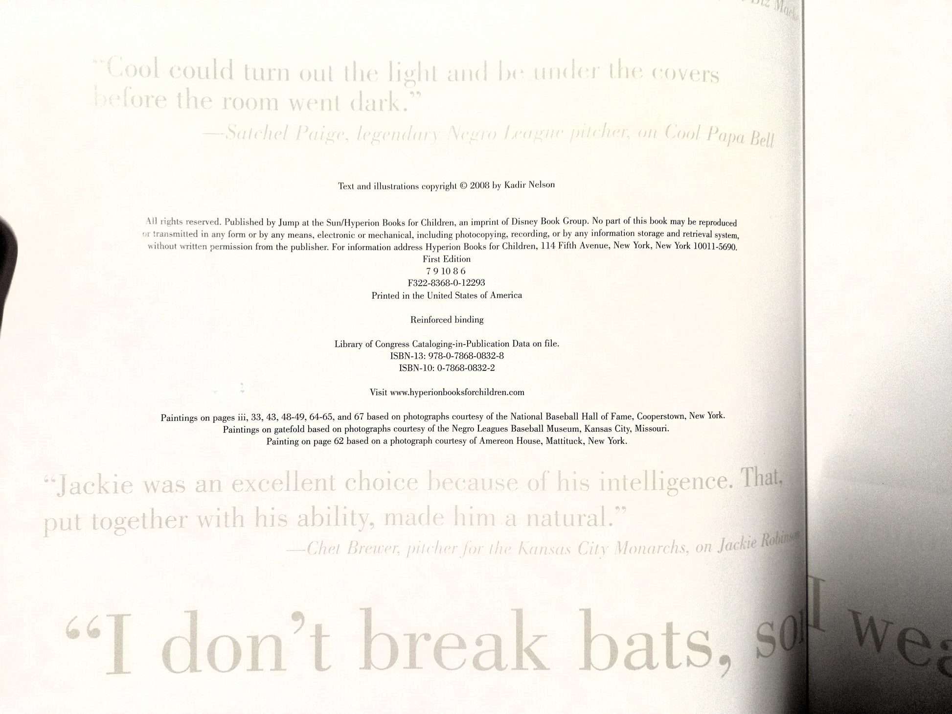 We Are the Ship: The Story of Negro League Baseball by Kadir Nelson