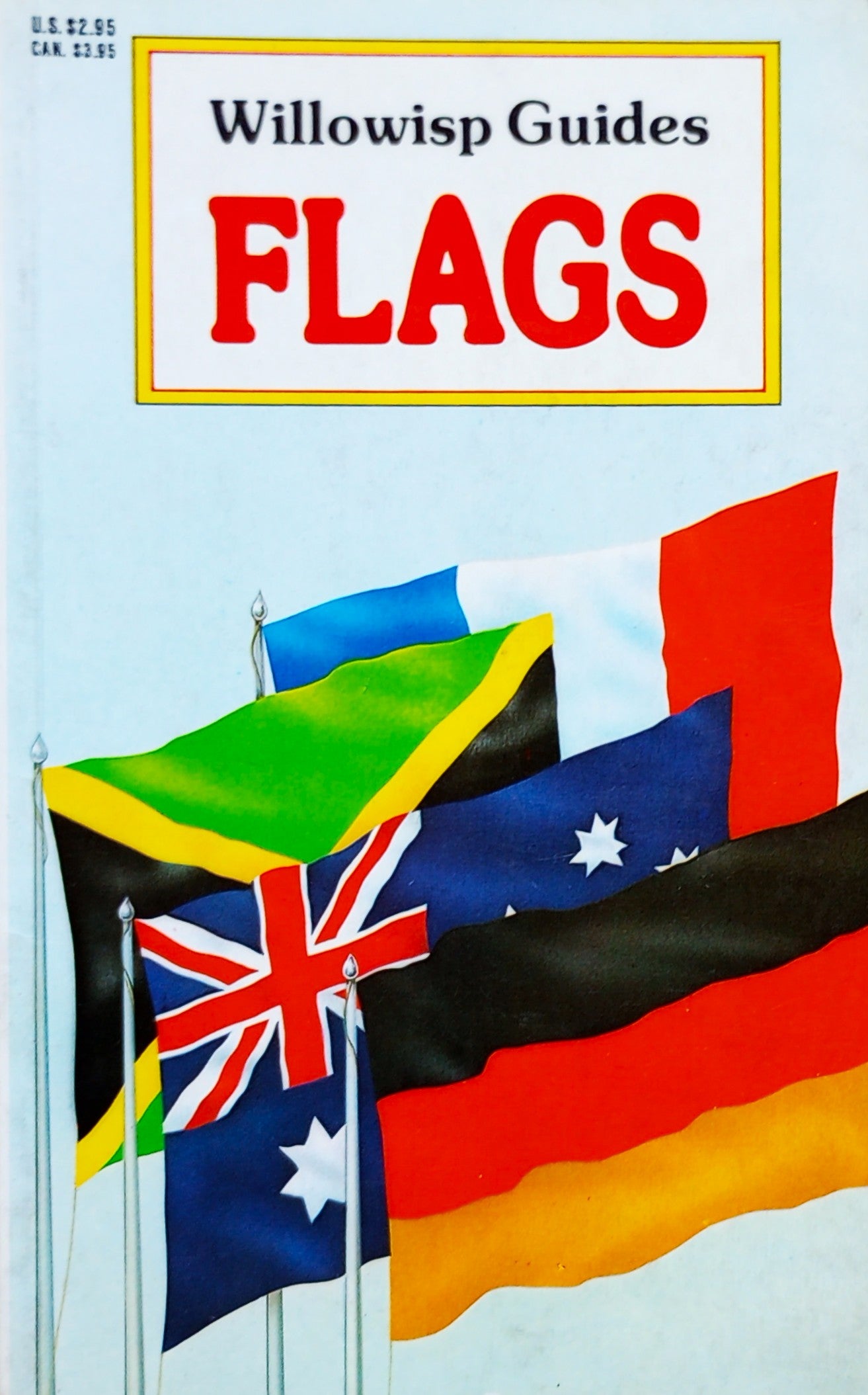 Book cover of 'Flags' by Willowisp Guides with images of various flags on a light blue background.
