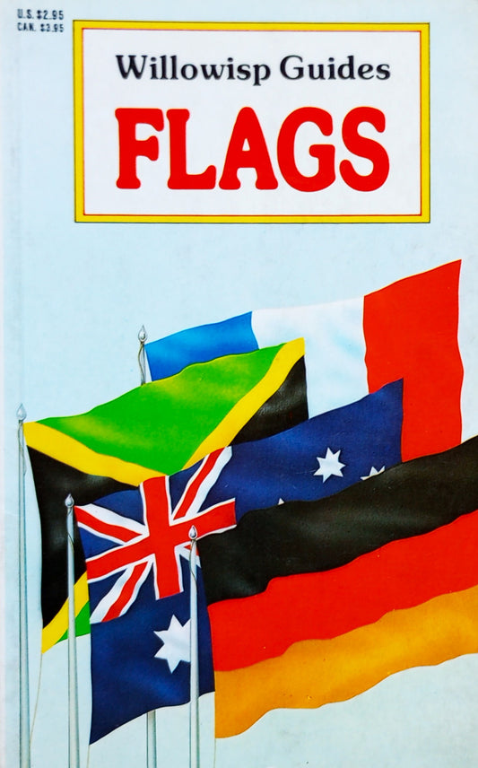Book cover of 'Flags' by Willowisp Guides with images of various flags on a light blue background.