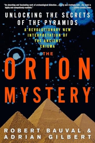 Book cover of 'The Orion Mystery' with pyramid and space design