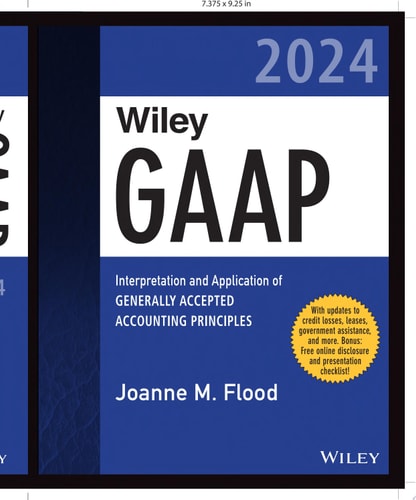 Book cover of 'Wiley GAAP 2024' by Joanne M. Flood with a blue and white design.