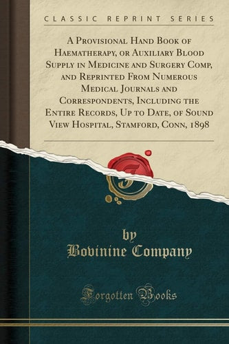 Book cover of 'A Provisional Hand Book of Haemotherapy' with text and logo