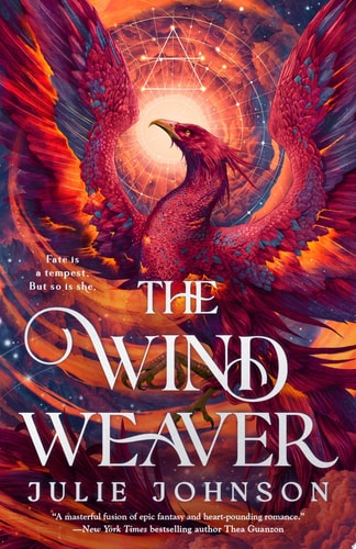 Book cover of 'The Wind Weaver' with a phoenix and mystical design.