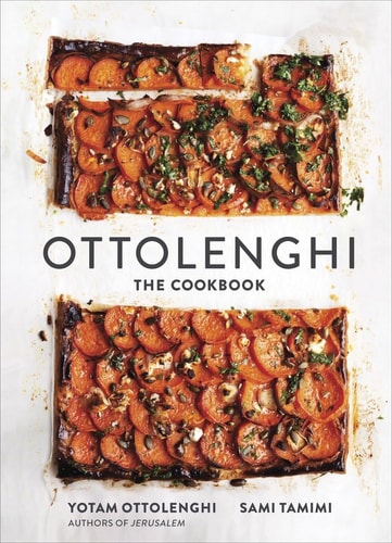 Book cover of 'Ottolenghi: The Cookbook' with images of roasted vegetables.
