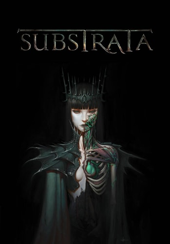 Artistic depiction of a character with a dark, gothic aesthetic, holding a flower, with 'SUBSTRATA' text above.