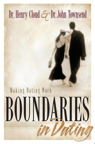 Book cover of 'Boundaries in Dating' by Dr. Henry Cloud and Dr. John Townsend with a couple walking hand in hand.