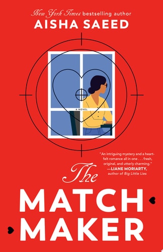 Book cover of 'The Match Maker' by Aisha Saeed on a red background