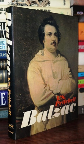 Book cover of 'Balzac' by F.S. Pritchett with a portrait on the cover, surrounded by other books.